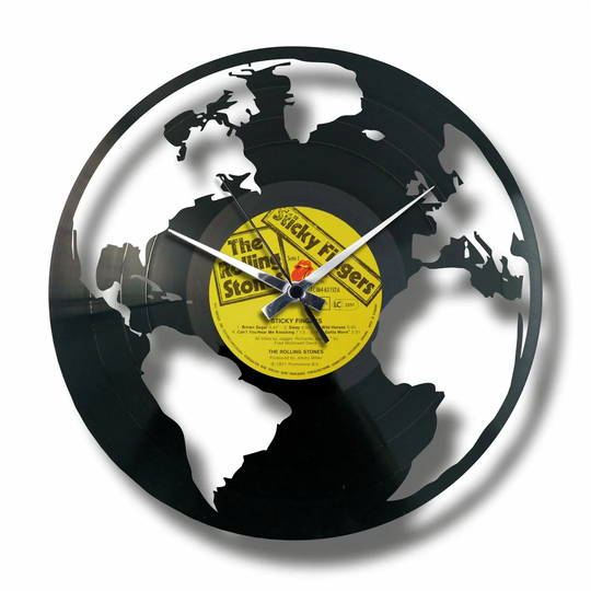 The Earth World Shaped Vinyl 30cm Silent Wall Clock