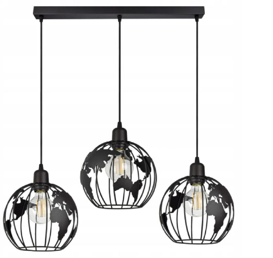 Triple Lamp Together In The Shape Of A Globe