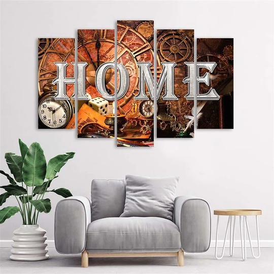 Canvas Print Home Saying Retro