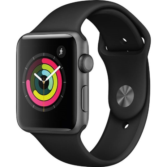 Apple Watch SE GPS, 44mm Space Grey Aluminium Case with Midnight Sport Band - Regular
