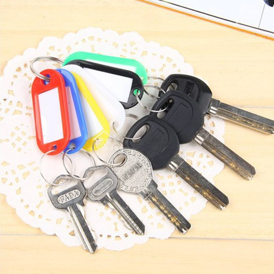 TRIXES Pack Of 50 Plastic Keyring Key Tags