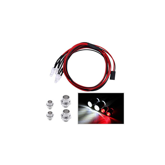 Hobbypark 4 LED Light Set Headlights Taillight for Rc car Truck Tank Fit HSP Redcat Tamiya D3 Body Parts