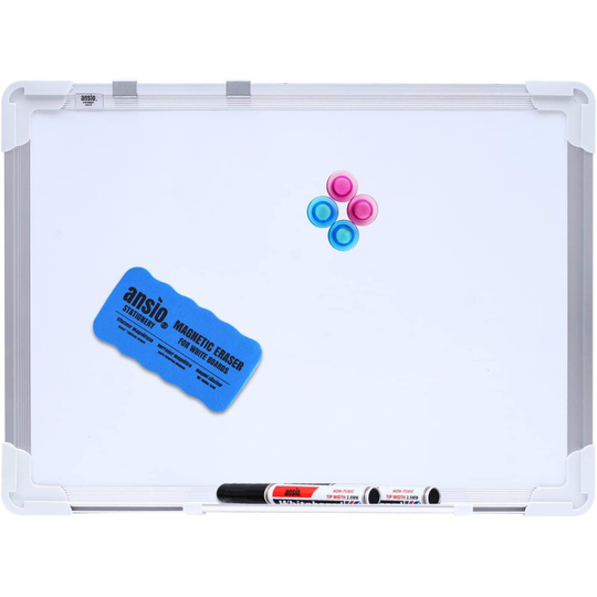 ANSIO A3 42 x 30 cm Double Sided Magnetic Whiteboard Kit - White/White