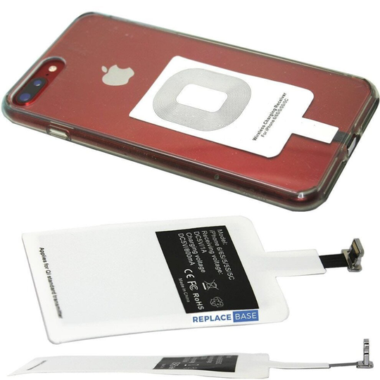 QI Wireless Charging Receiver Pad iPhone Adaptor Charger For 5s SE 5c 6 6s 7 UK
