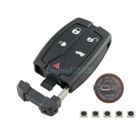 Key Case Fob + Rechargeable VL2330 Battery For Land Rover Freelander 2 2007-2014