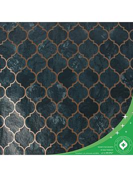 Contour Tegula Anti-Bacterial Teal Wallpaper