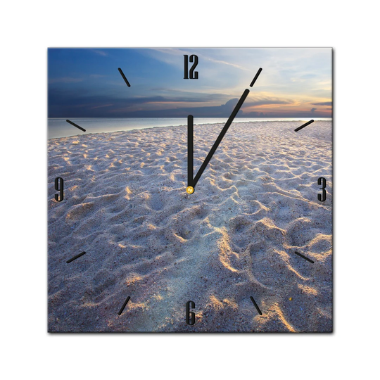 Glass clock - sandy beach