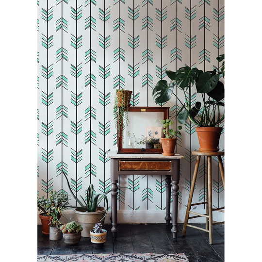Walllpaper Roll 360X250cm Kitchen Livingroom Bedroom Mural Decoration Wallpaper Material With Print - Hipster Arrows Minimalistic