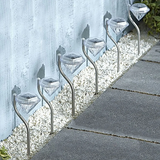 Silver 24cm H Solar Powered Lamp Post