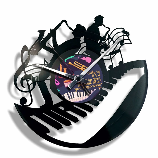 Street Jazz Vinyl Dedicated to Jazz Music 30cm Silent Wall Clock