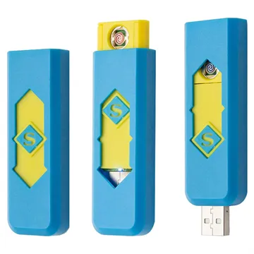 Rechargeable USB Electronic Cigarette Lighter - Blue