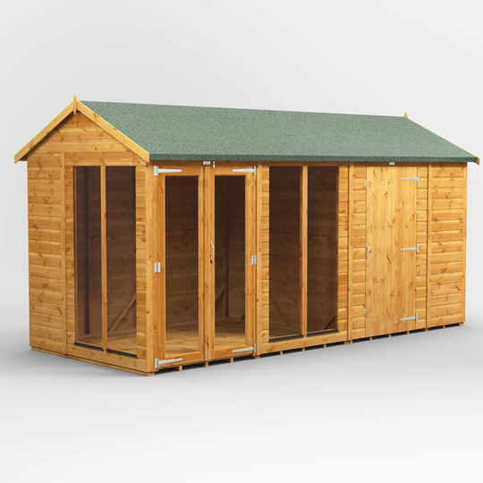 14X6 Power Apex Summerhouse Combi Including 6Ft Side Store