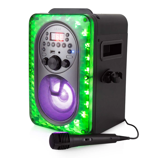 Akai Vibes Bluetooth Karaoke Machine Black