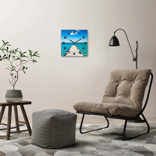 Jerusalen Wooden Pier Silent Wall Clock