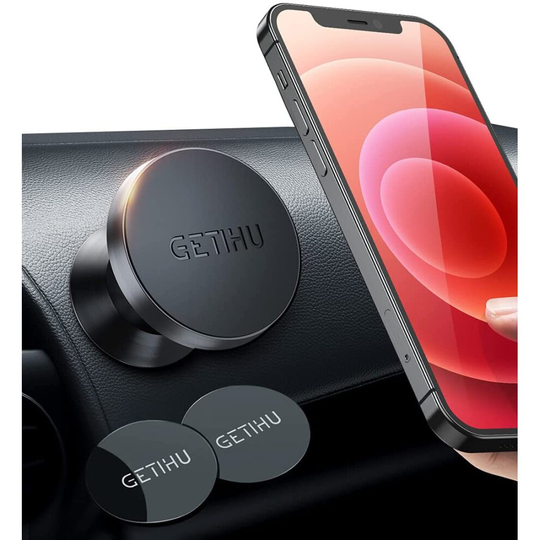 GETIHU Car Phone Holder, 360° Dashboard Mobile Phone Holders for Cars, Universal Magnetic Phone Mount GPS, Compatible with iPhone 12 11 XS 8 Plus
