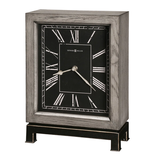 Merrick Traditional Analog Quartz Tabletop Clock in Warm Grey
