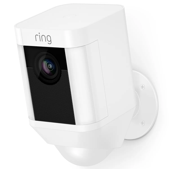 Ring Spotlight Cam Battery Wireless Smart Security Camera with Siren Alarm - White