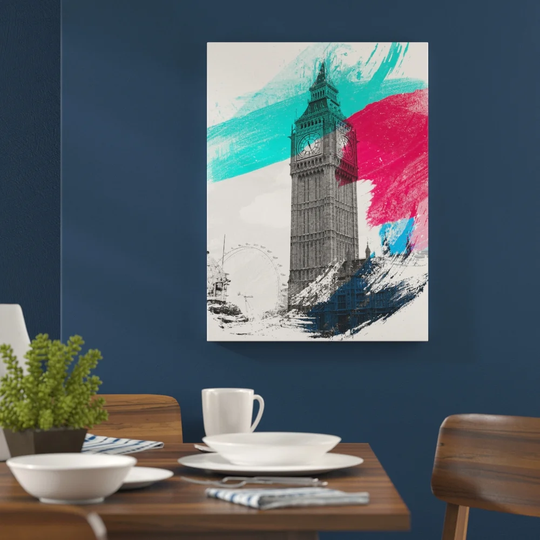 'Big Ben London Eye' Graphic Art Print Poster