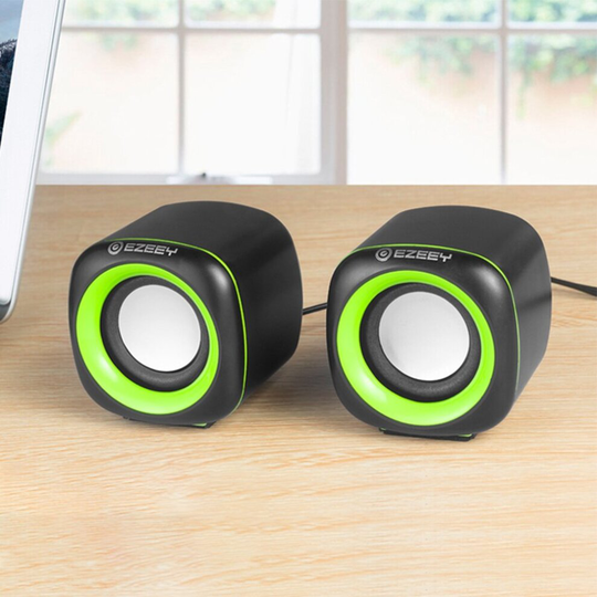 (Black Green) USB Desktop Speaker Multimedia Mini Computer Notebook Speaker