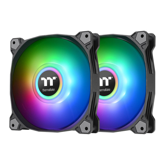 Thermaltake Pure Duo 12 120mm Black ARGB Sync Radiator Fans - 2 Pack