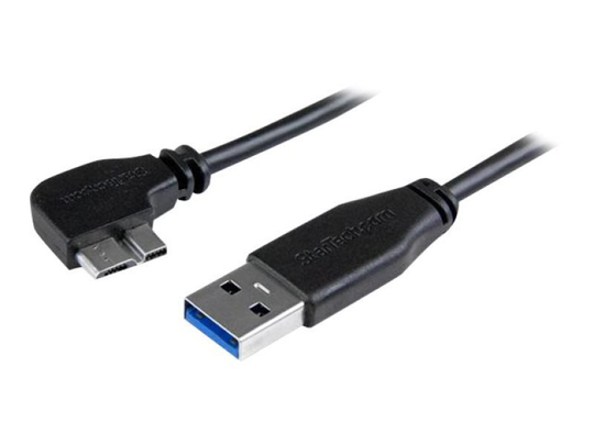 Slim Micro Usb 3.0 Cable - M/m - Left-angle Micro-usb - 1m (3ft)