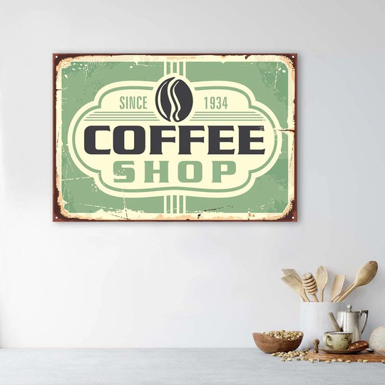Canvas Print Retro Coffee Sign