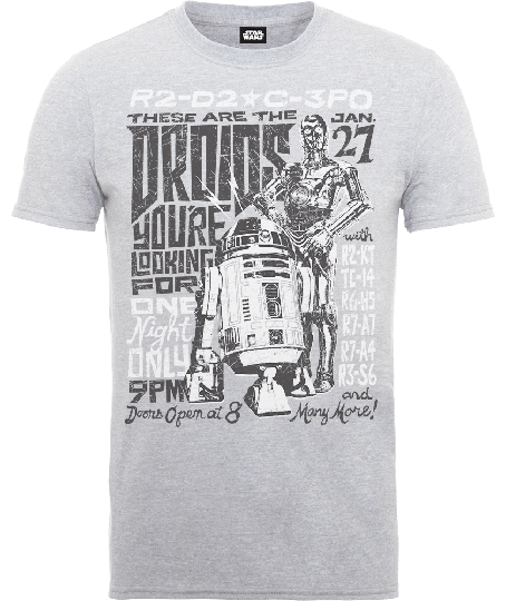Star Wars Droids Rock Poster T-Shirt - Grey - S