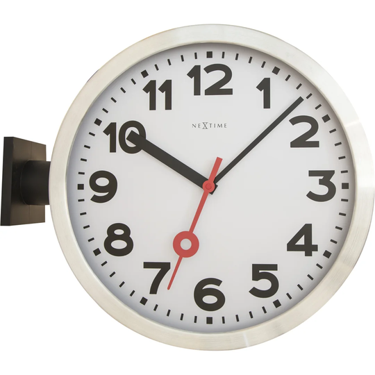 Station Double Side 8cm Silent Wall Clock