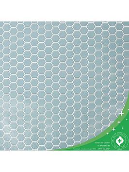Contour Hexagon Lattice Anti-Bacterial Duck Egg Wallpaper