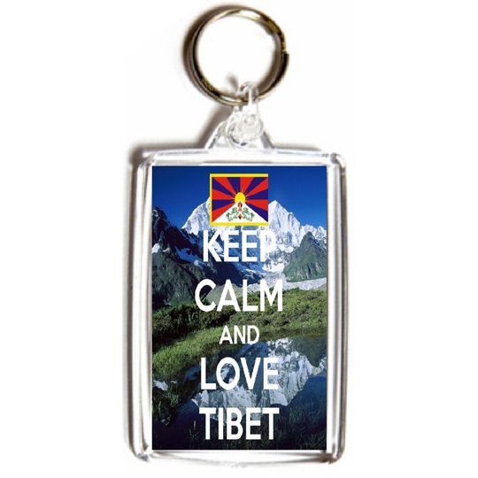 Keep Calm and Love Tibet - Double Sided Medium Keyring