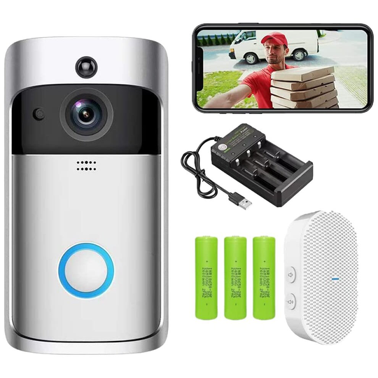 Video Doorbell Wireless Security Doorbell Camera 2-Way Audio Night Vision Battery Powered