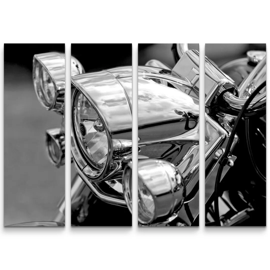 Motorcycle Headlights Photographic Print Multi-Piece Image on Canvas