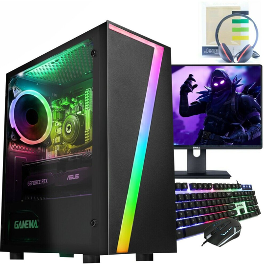 Fast Gaming PC Computr Bundle Intel QuadCore i7 16GB 1TB 2GB GT730 W10