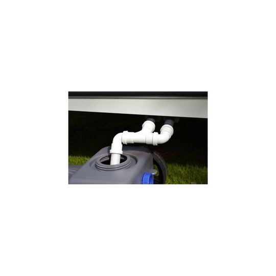 Double Caravan waste water outlet hose / pipe adapter