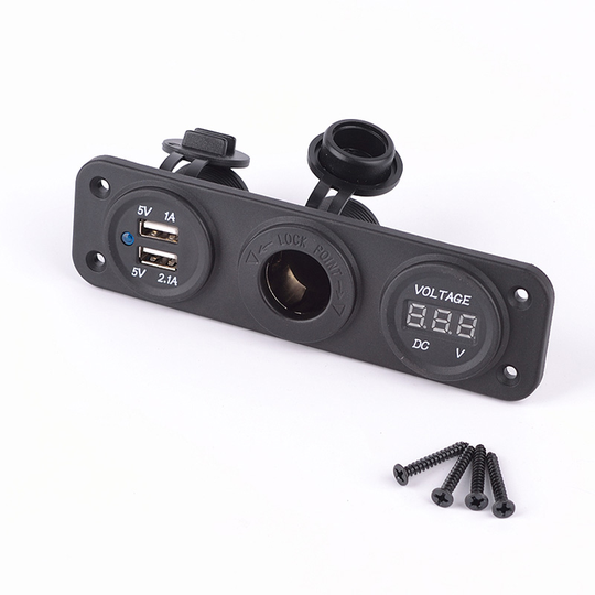 AutoStyle luxury USB flush-mounted box with frame 12/24 Volt 117 x 29 mm EU E1095