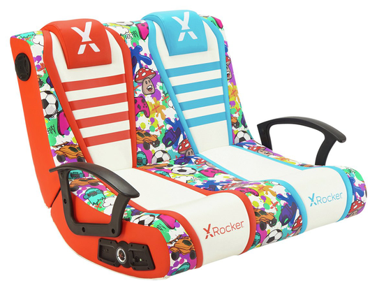 X Rocker Dual Rocker 2.1 Audio Junior Gaming Chair Graffiti
