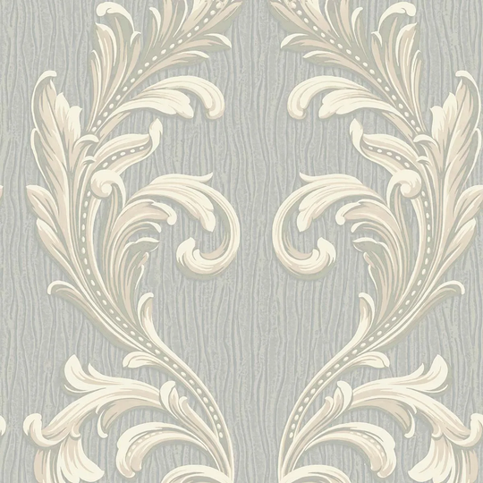 Belgravia Decor Tiffany Scroll Silver Wallpaper