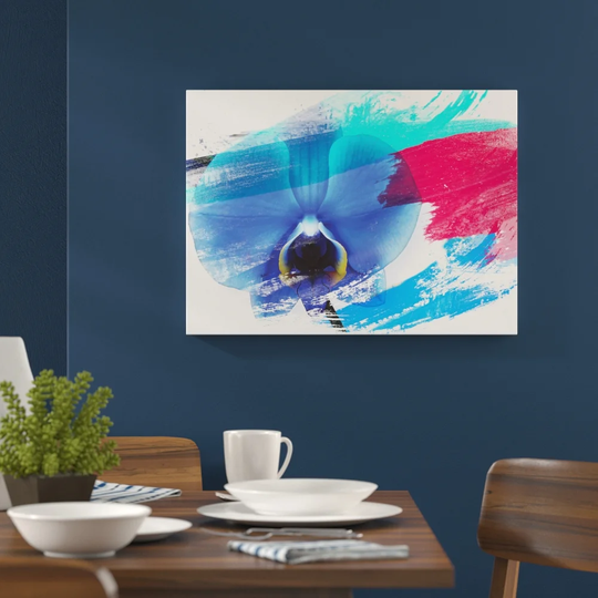 'Flower Blue Orchid' Graphic Art Print Poster
