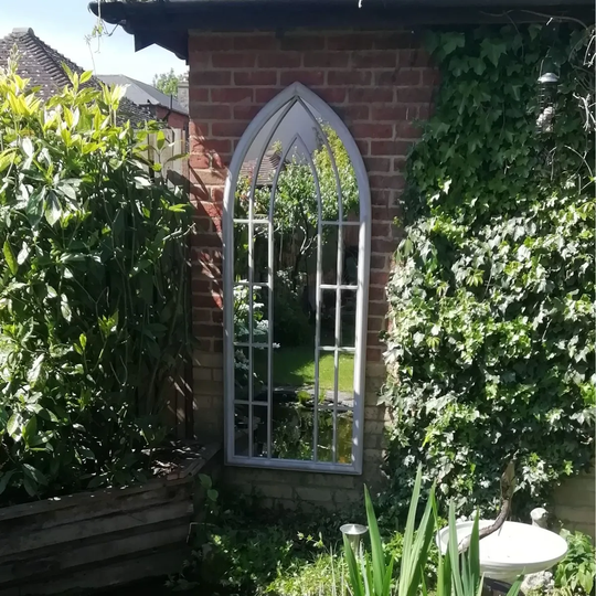 MirrorOutlet Somerley Gothic Arch Large Garden Mirror 190 X 75 Cm