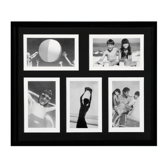 Premier Housewares Photo Frame Black Plastic - 5 Picture 4 x 6"