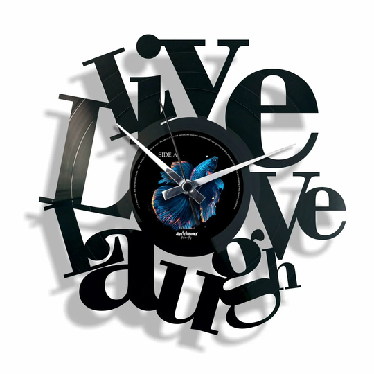 Live, Love, Laugh Romantic Vinyl 30cm Silent Wall Clock