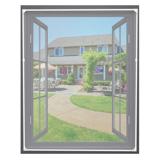 Magnetic Window Screen, Fly Screen For Windows Max Size 190 X 120CmFiberglass Mesh Easy Installation Prevents Insects/Flies/Mosquitoes From Entering T