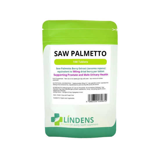 Lindens Saw Palmetto Extract 500mg 100 Tablets Serenoa Repens