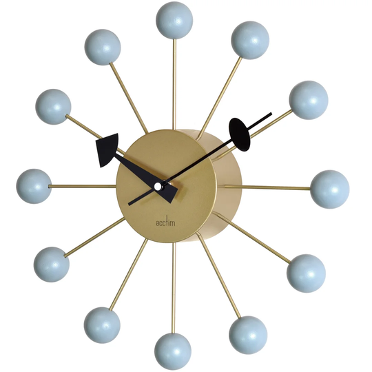 Meta 33cm Brass/Haze Spoke Wall Clock