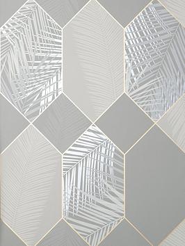 Fine Décor Miami Tropical Geo Grey