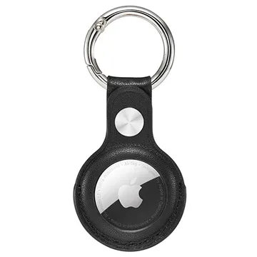 Krusell Apple AirTag Leather Case with Keychain - Black
