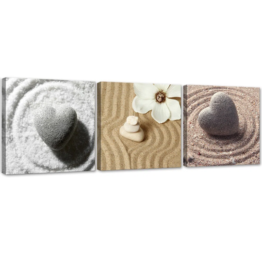 Canvas Print Heart Zen Sand