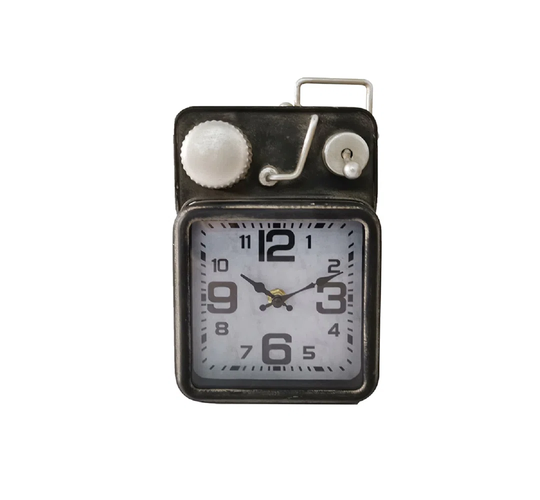 TABLE CLOCK TURNTABLE VINTAGE STYLE