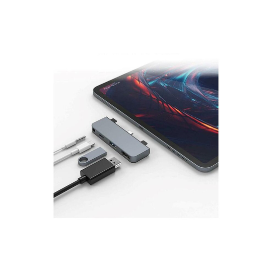 HyperDrive 4-in-1 USB C Hub iPad Pro audio USB-C Power USB-A 3.0, 4K HDMI