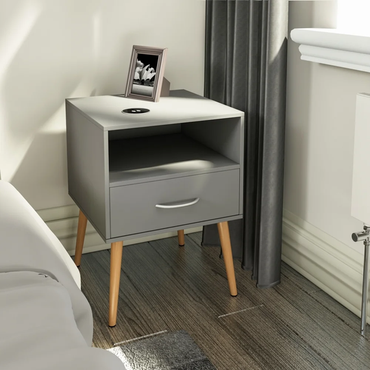 Carnelian 1 - Drawer Nightstand in Grey